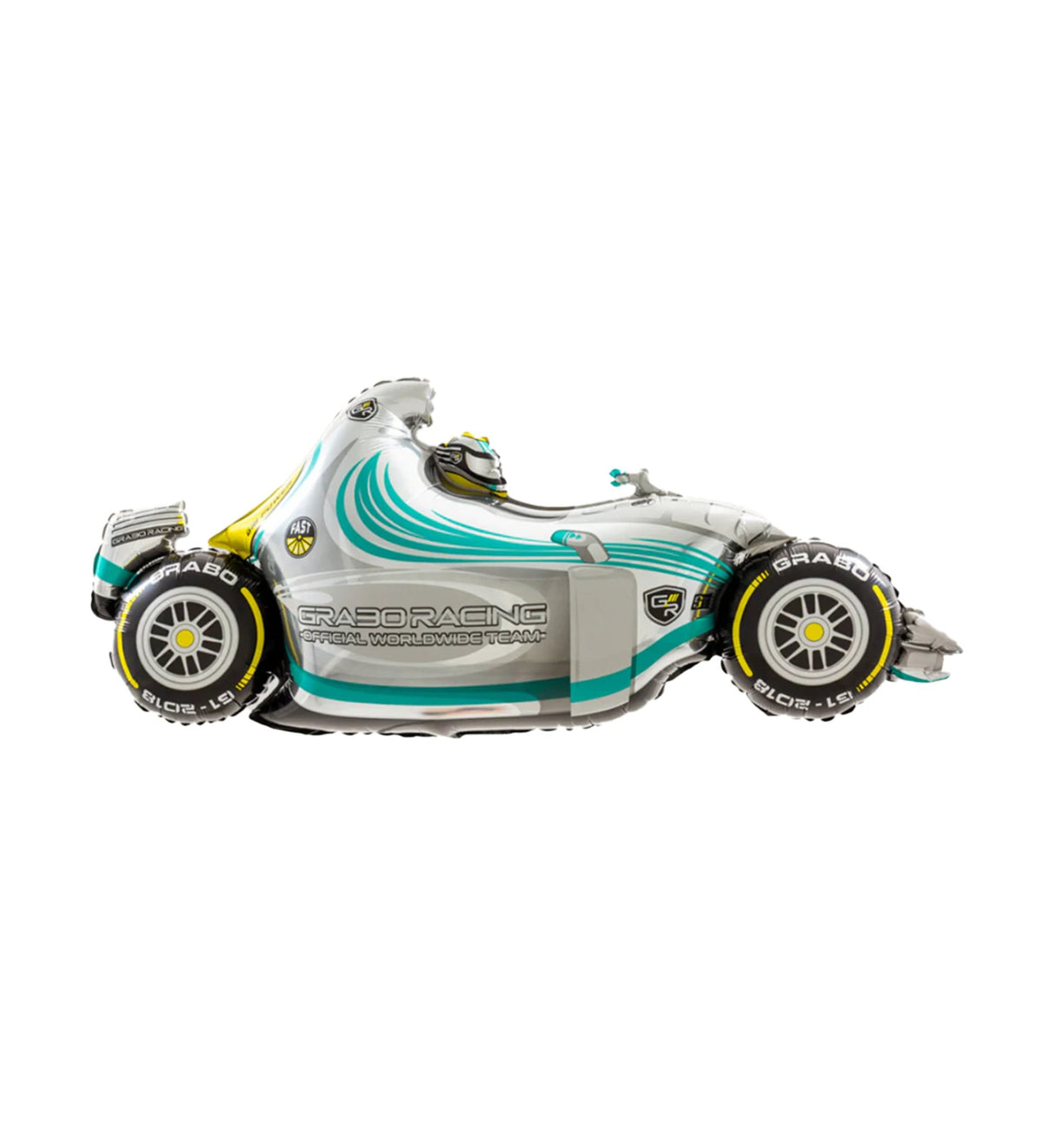 Speedy F1 Car Grey Foil Balloon 107cm - Confetti Party Store Balloons Limassol