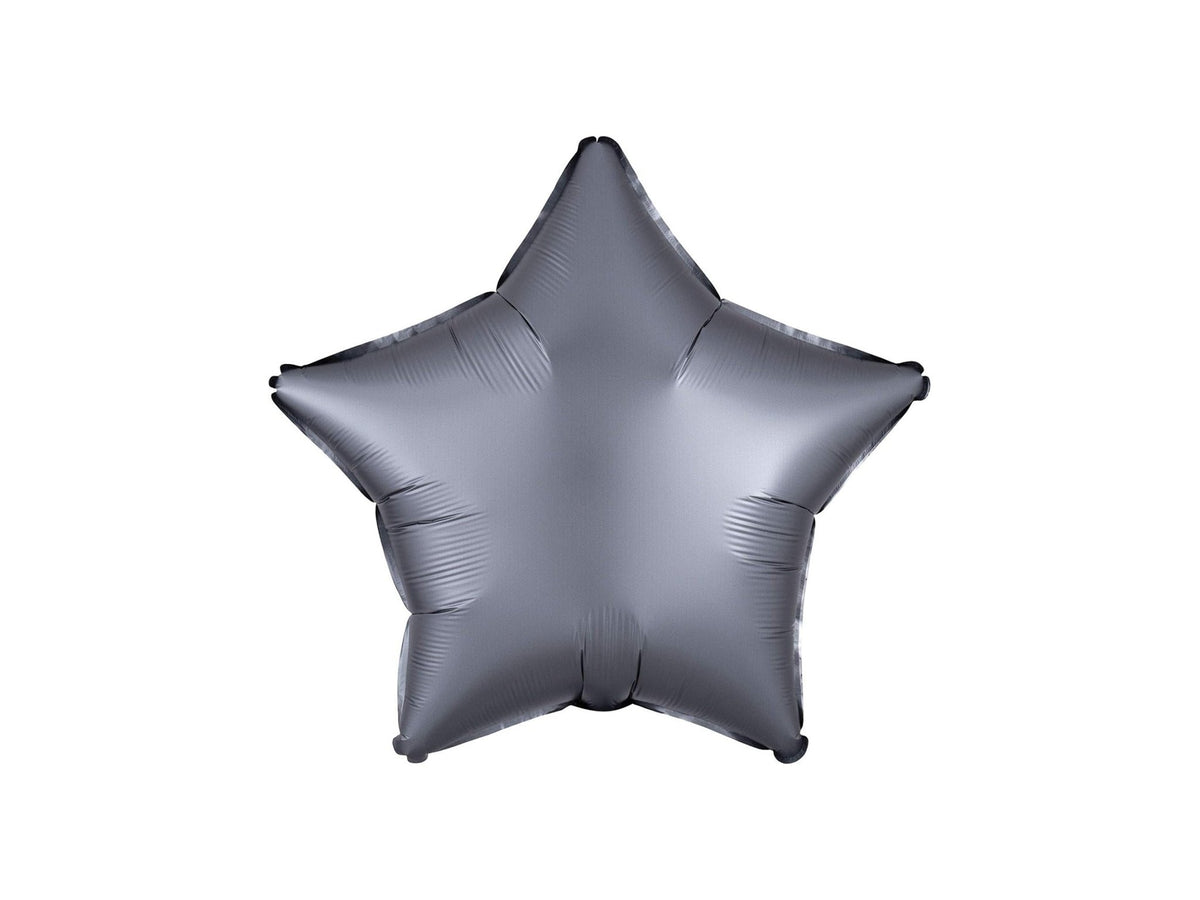 Star Foil Balloon Satin Luxe Graphite 46cm - Confetti Party Store Balloons Limassol
