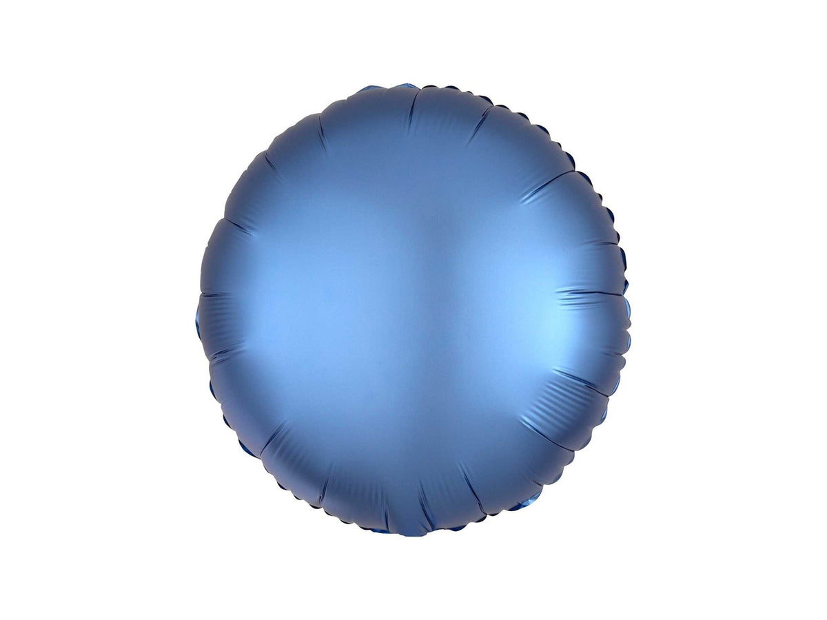 Round Foil Balloon Satin Azure 43cm - Confetti Party Store Balloons Limassol