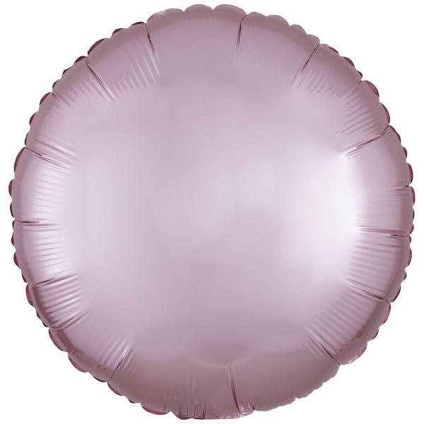 Round Foil Balloon Silk Lustre Pastel Pink 43cm - Confetti Party Store Balloons Limassol
