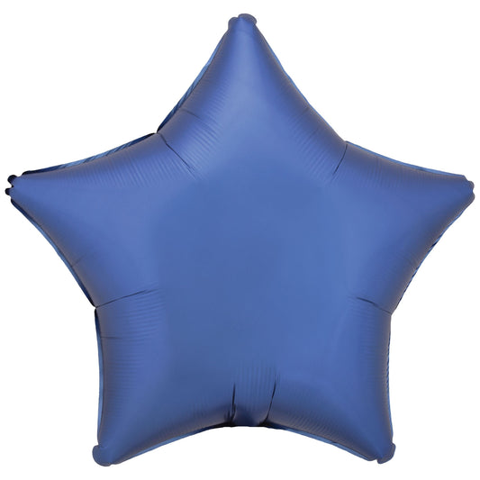 Star Foil Balloon Silk Lustre Azure Blue 46cm - Confetti Party Store Balloons Limassol