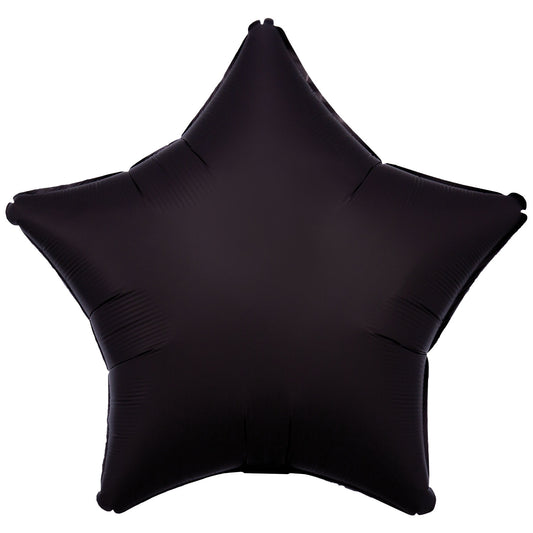 Star Foil Balloon Silk Lustre Black 46cm - Confetti Party Store Balloons Limassol