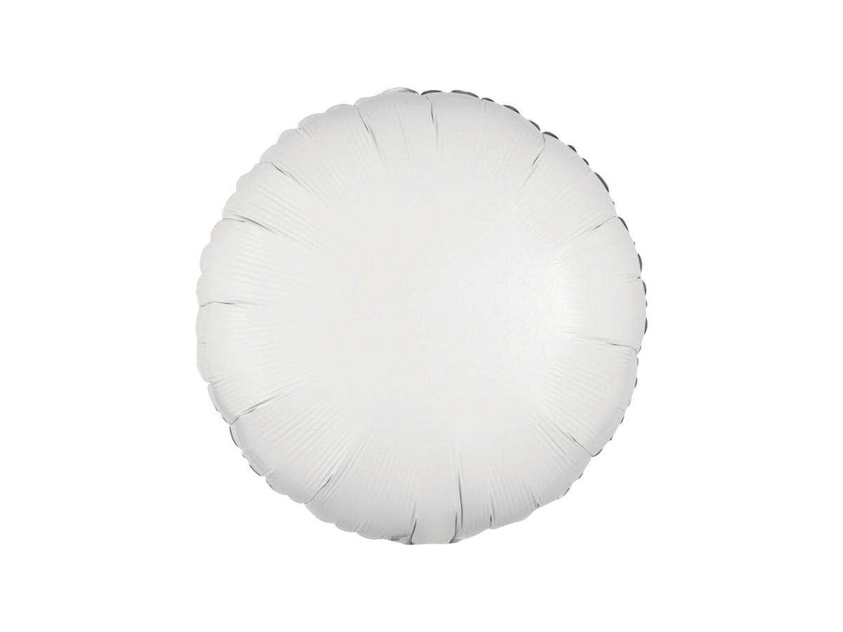 Round Foil Balloon Metallic White 43cm