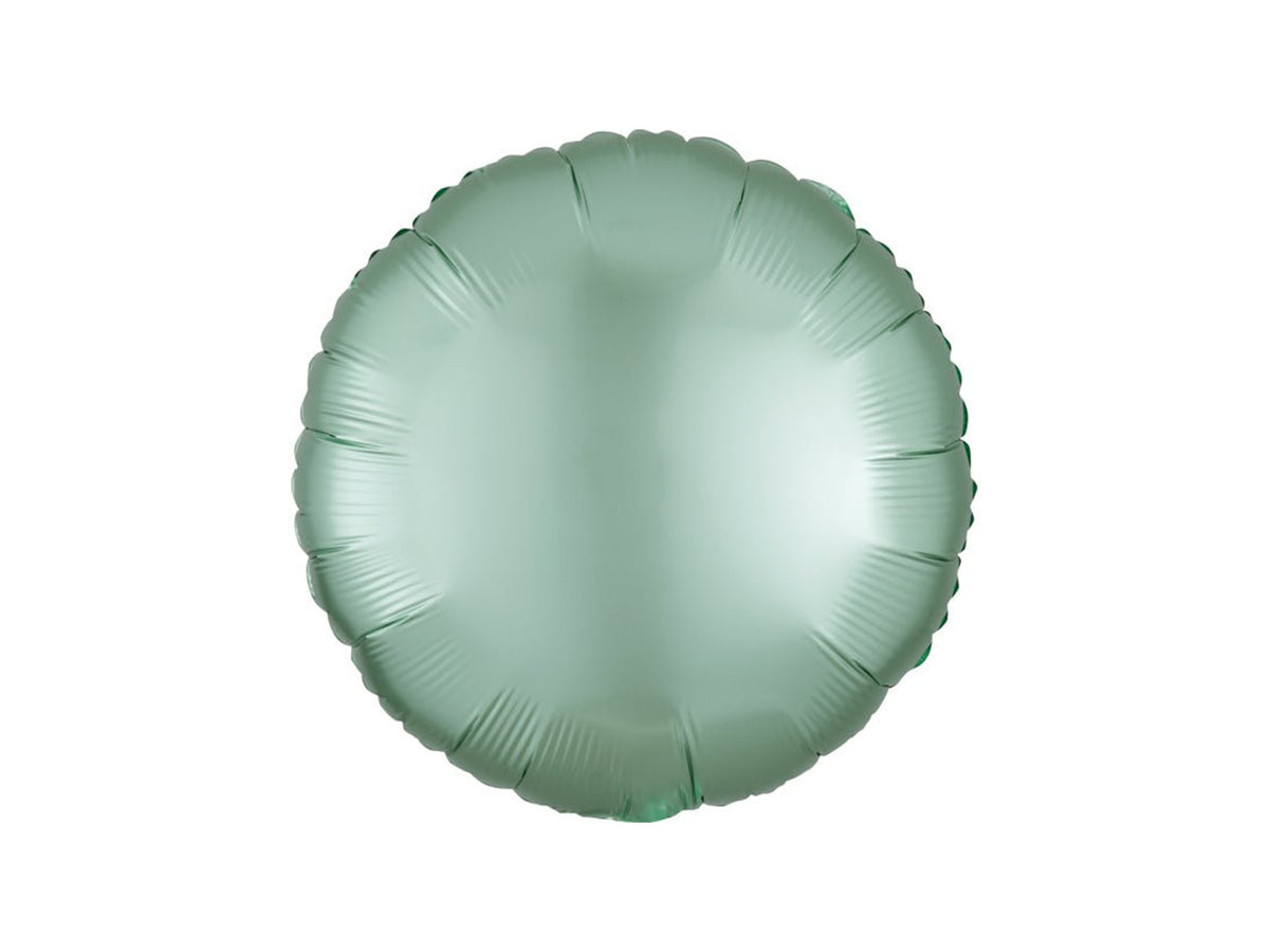 Round Foil Balloon Silk Lustre Mint Green 43cm