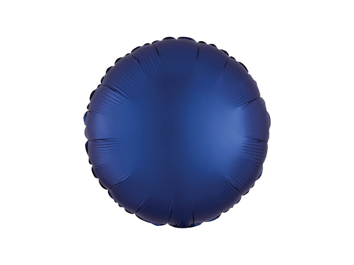 Round Foil Balloon Silk Lustre Navy Blue 43cm