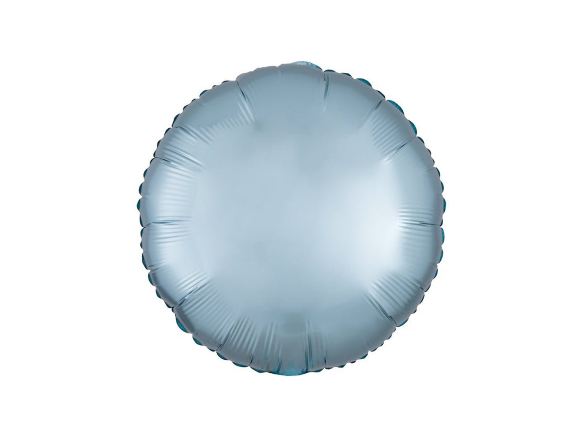 Round Foil Balloon Silk Lustre Pastel Blue 43cm