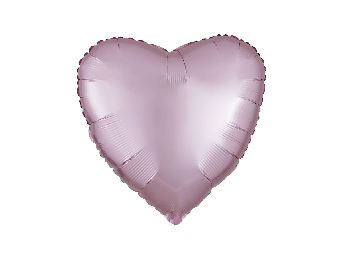 Heart Foil Balloon Silk Lustre Pastel Pink 46cm - Confetti Party Store Balloons Limassol
