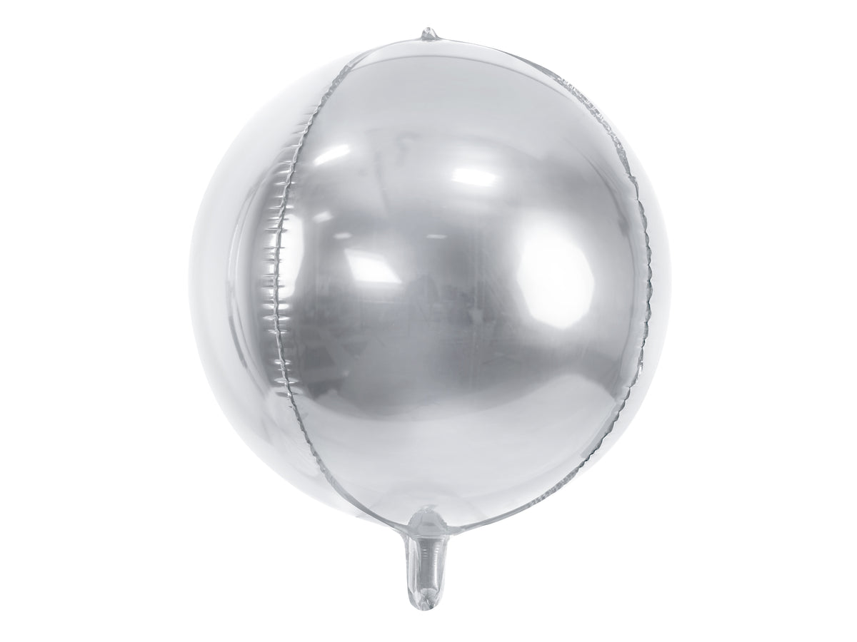 Ball Foil Balloon Silver 40cm - Confetti Party Store Balloons Limassol