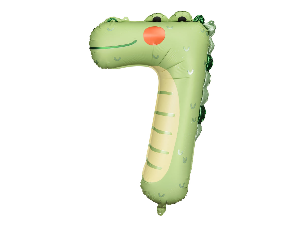 Number 7 Crocodile Foil Balloon 85cm - Confetti Party Store Balloons Limassol