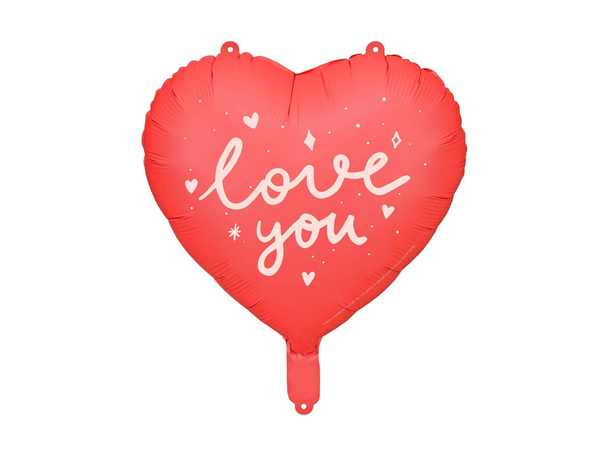 Heart Love You Foil Balloon Red 46cm - Confetti Party Store Balloons Limassol