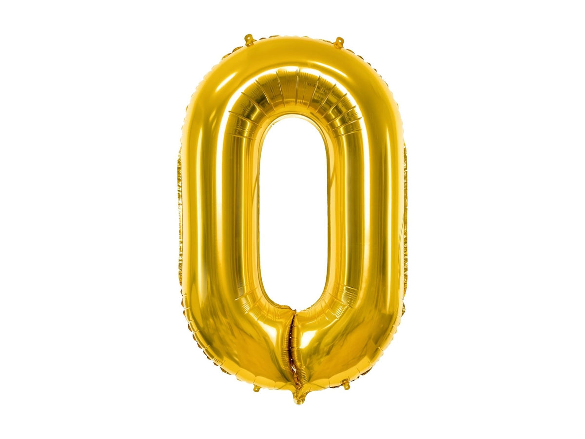Number 0 Foil Balloon Gold 86cm - Confetti Party Store Balloons Limassol