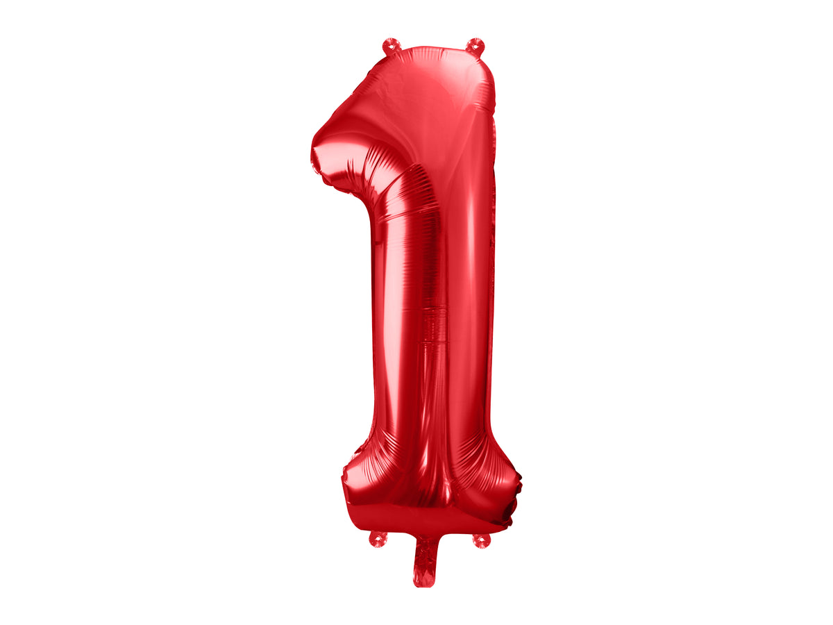 Number 1 Foil Balloon Red 86cm - Confetti Party Store Balloons Limassol