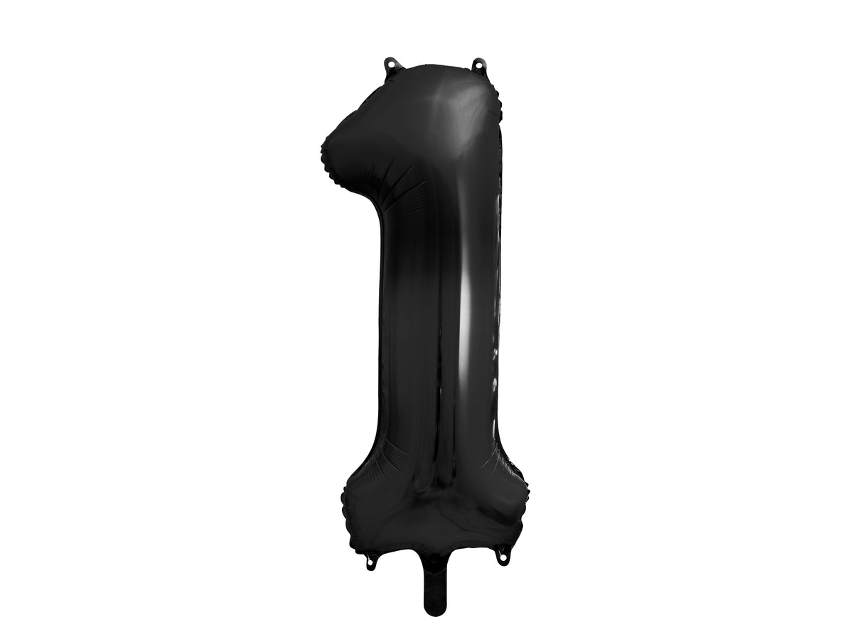 Number 1 Foil Balloon Black 86cm - Confetti Party Store Balloons Limassol
