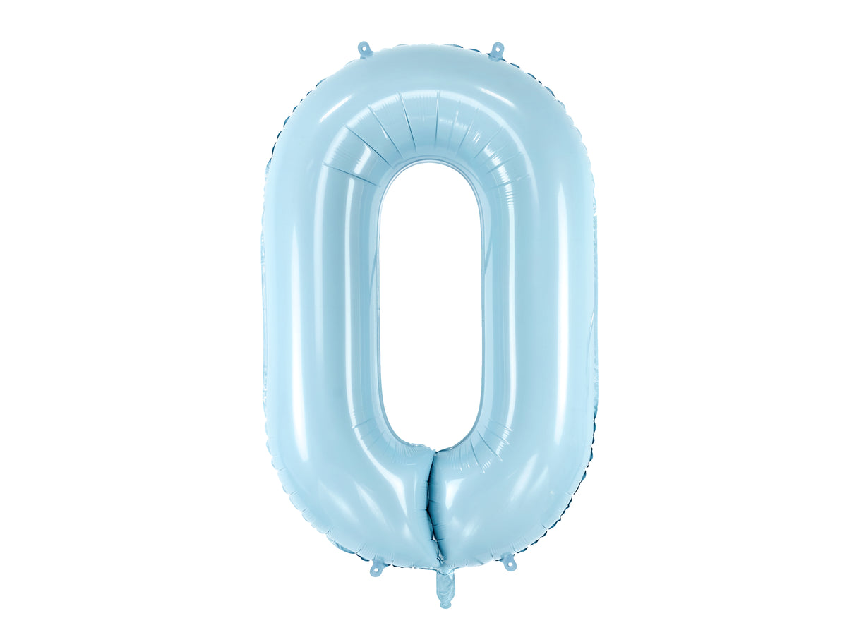 Number 0 Foil Balloon Light Blue 86cm - Confetti Party Store Balloons Limassol
