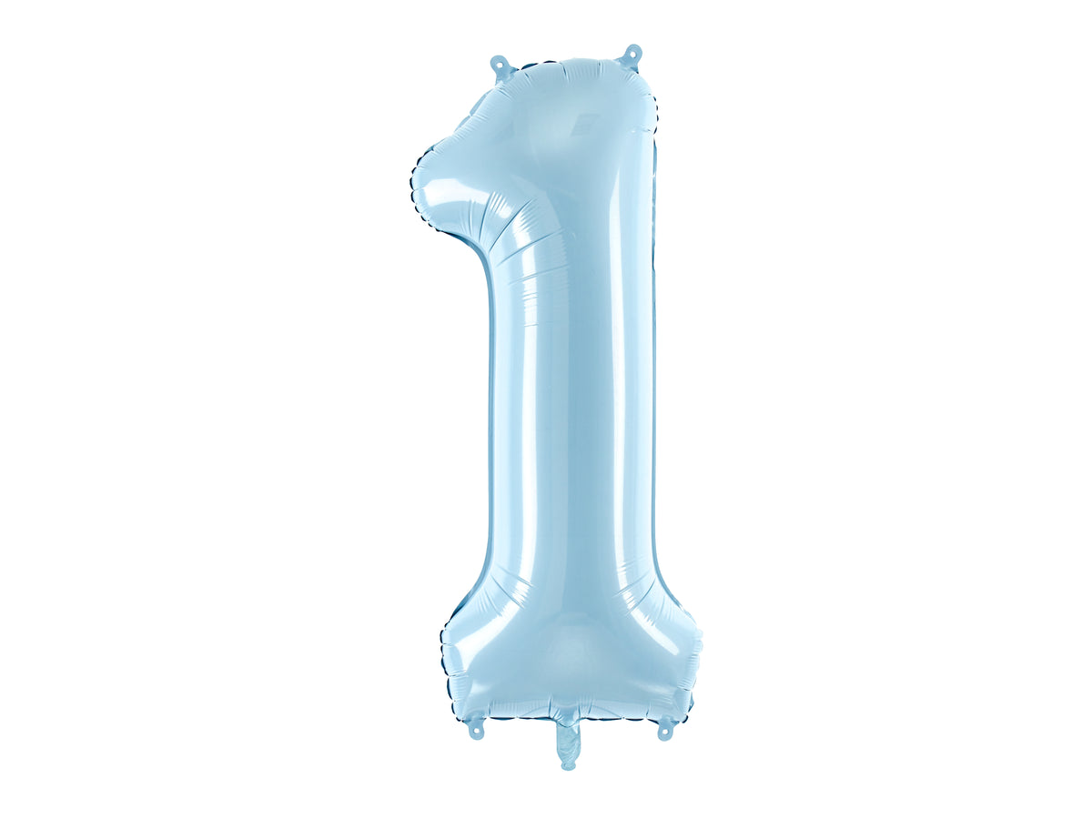 Number 1 Foil Balloon Light Blue 86cm - Confetti Party Store Balloons Limassol