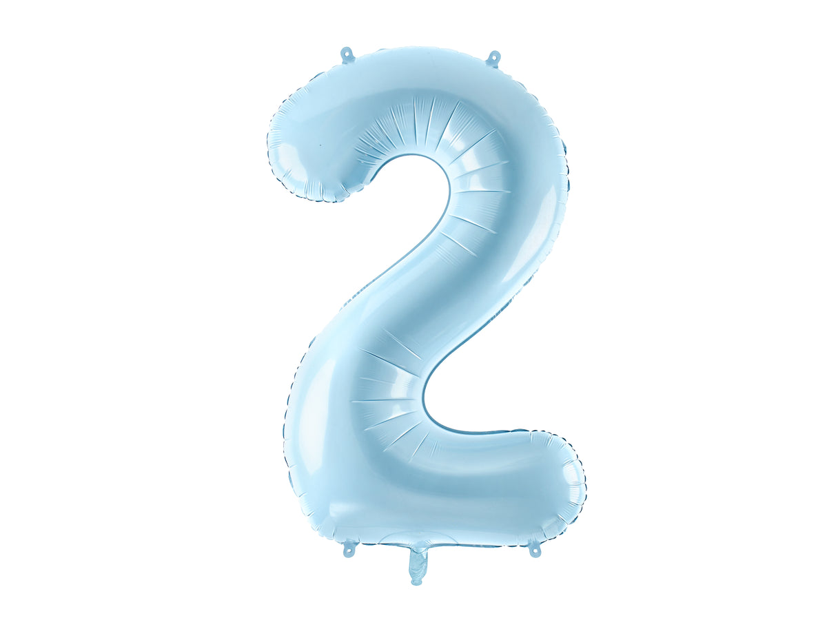 Number 2 Foil Balloon Light Blue 86cm - Confetti Party Store Balloons Limassol