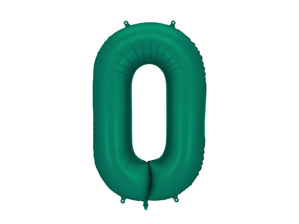 Number 0 Foil Balloon, 86cm, Bottle Green - Confetti Party Store Balloons Limassol