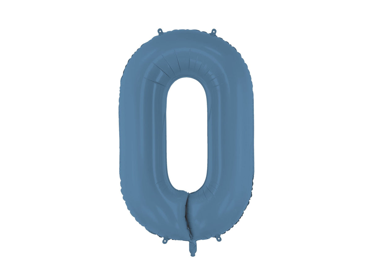 Number 0 Foil Balloon, 86cm, Matte Blue - Confetti Party Store Balloons Limassol