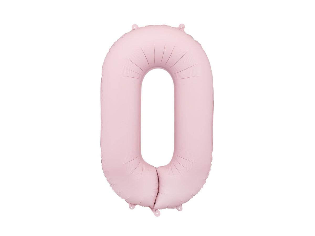 Number 0 Foil Balloon, 86cm, Matte Light Pink - Confetti Party Store Balloons Limassol