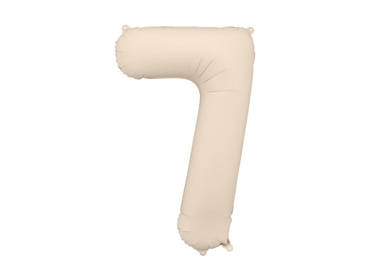 Number 7 Foil Balloon, 86cm, Matte Beige - Confetti Party Store Balloons Limassol