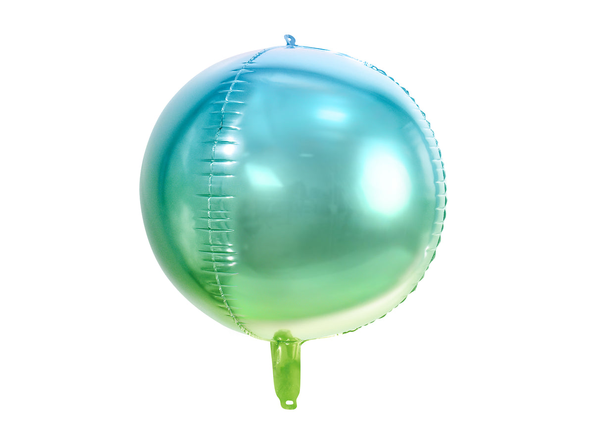 Ombre Ball Foil Balloon Blue and Green 35cm - Confetti Party Store Balloons Limassol