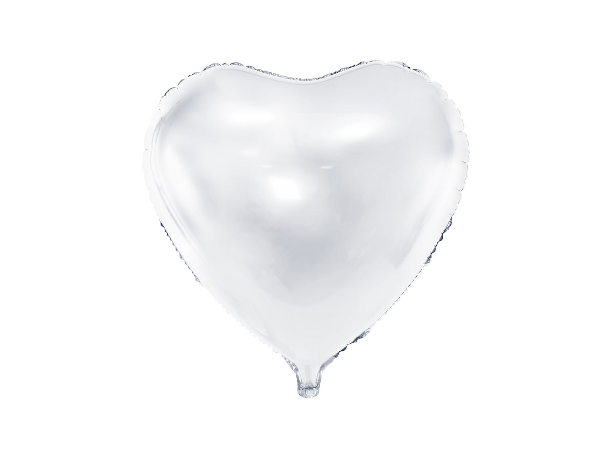 Heart Foil Balloon White 61cm