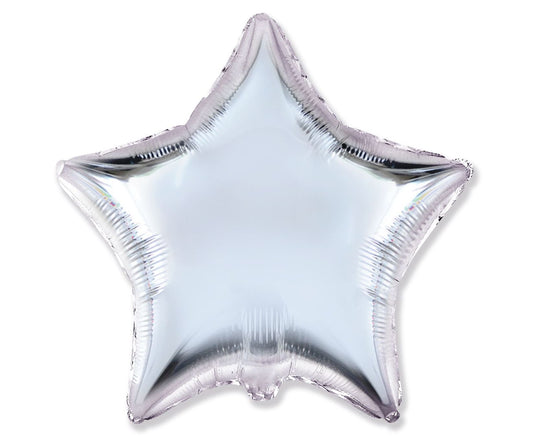 Star Foil Balloon Silver 46cm - Confetti Party Store Balloons Limassol
