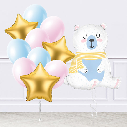 Polar Bear Party Inflated Balloon Package