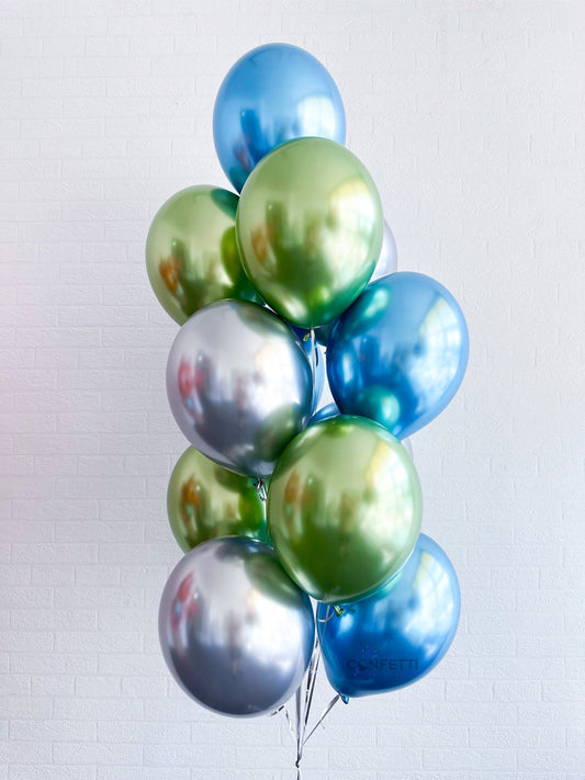 Ocean Mist Helium Latex Balloon Bouquet - Confetti Party Store Balloons Limassol