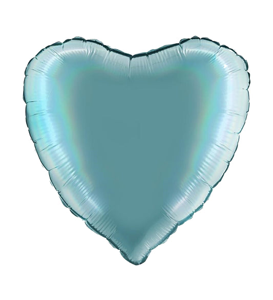 Heart Rainbow Holographic Platinum Tenerife Sea Foil Balloon 46cm