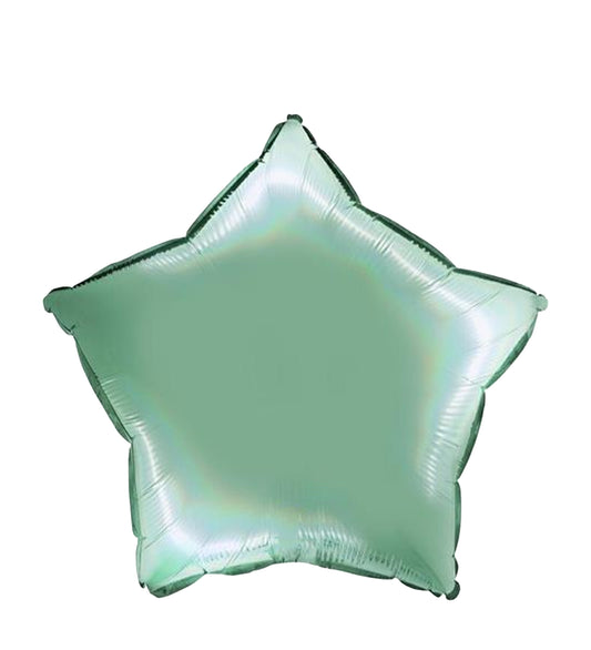 Star Rainbow Holographic Platinum Tiffany Foil Balloon 46cm