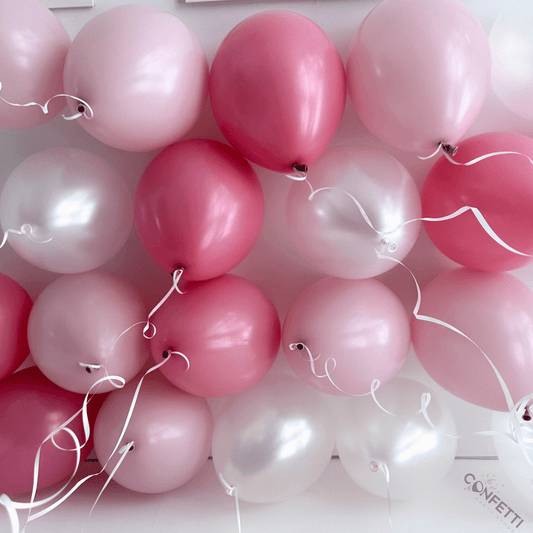 20 Wild Rose, Pearl, and Dusk Pink Ceiling Balloons - Confetti Party Store Balloons Limassol