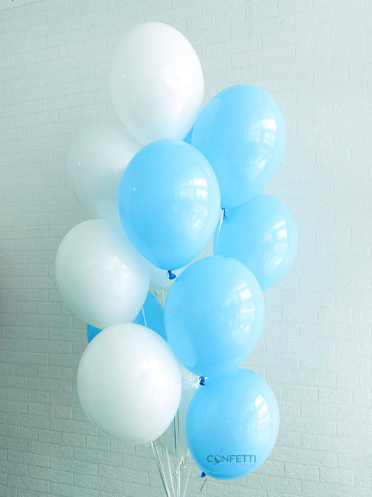Sky and Snow Helium Latex Balloon Bouquet - Confetti Party Store Balloons Limassol