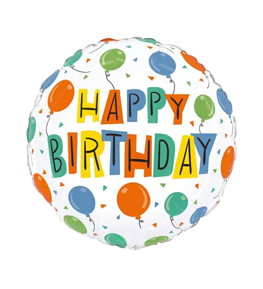 Round Birthday Party Balloons Foil Balloon 46cm - Confetti Party Store Balloons Limassol