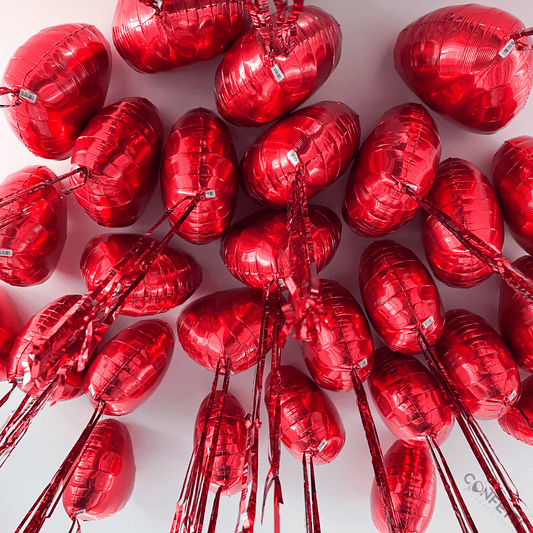 20 Red Foil Heart Ceiling Balloons - Confetti Party Store Balloons Limassol