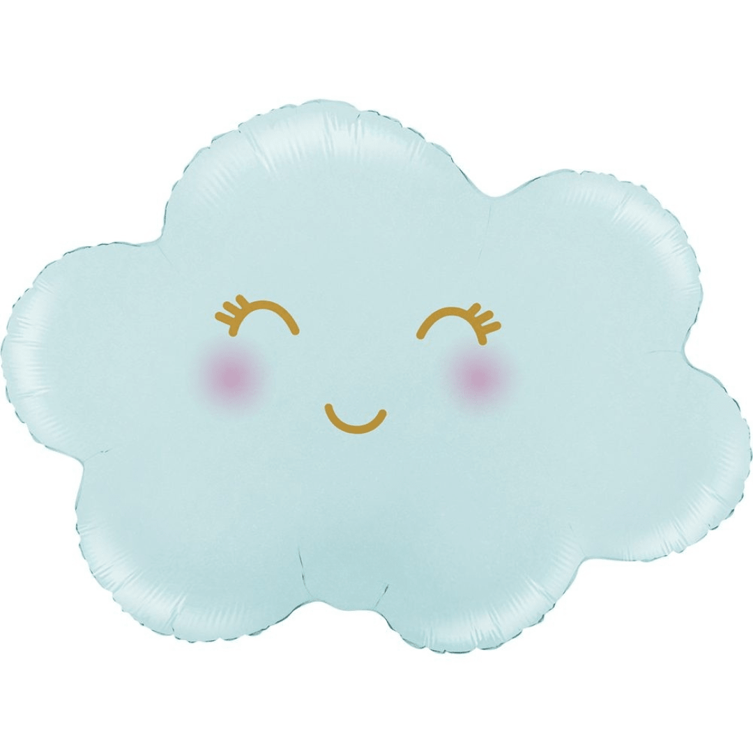 Smiling Blue Cloud Foil Balloon 60 cm - Confetti Party Store Balloons Limassol