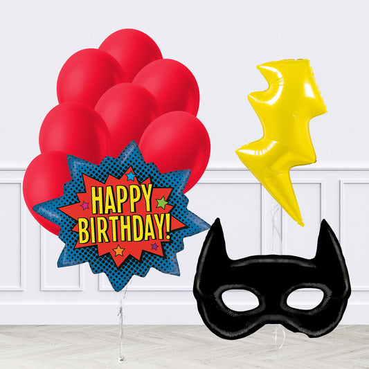 Superhero Birthday Inflated Balloon Package