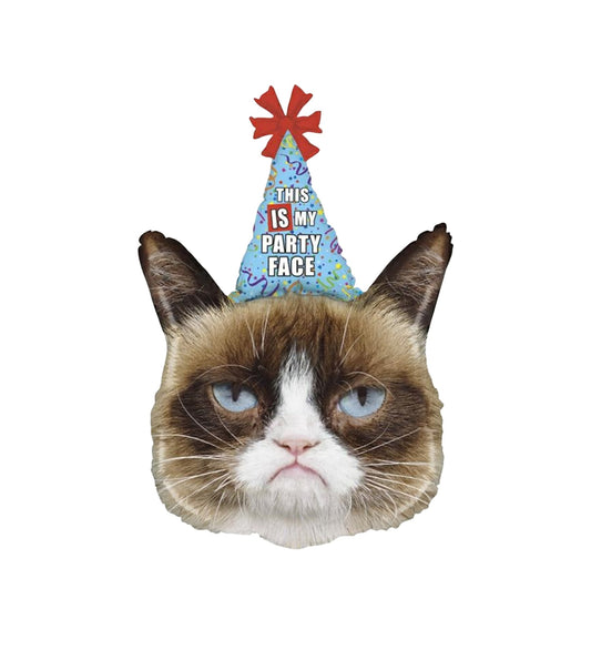 Grumpy Cat Party Face Foil Balloon 91cm - Confetti Party Store Balloons Limassol