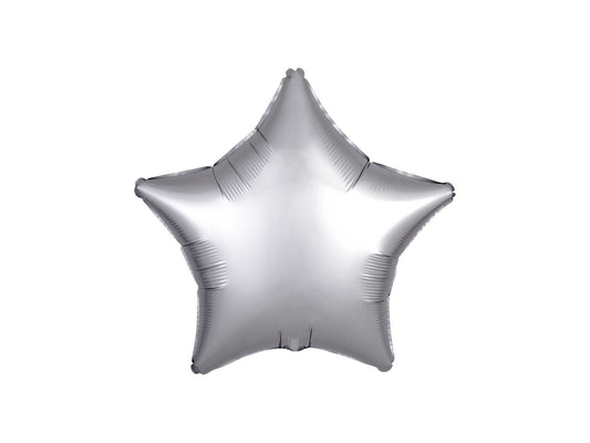 Star Foil Balloon Satin Luxe Platinum 46cm - Confetti Party Store Balloons Limassol