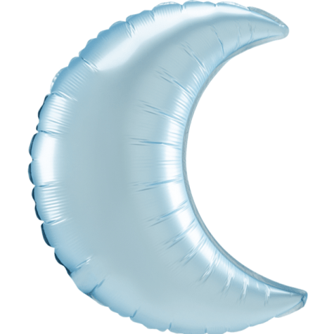 Crescent Foil Balloon Pastel Blue Satin 66cm - Confetti Party Store Balloons Limassol