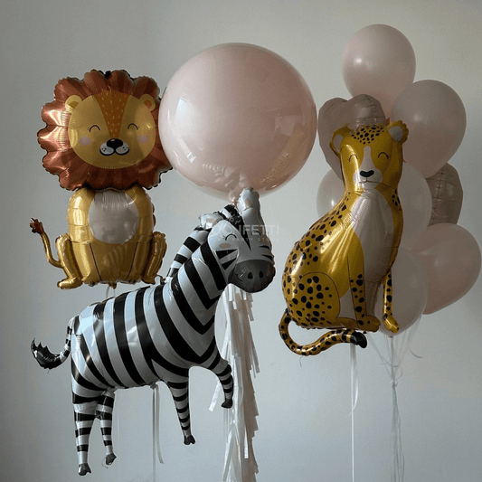Safari Balloon Set with Personalised Balloon - Confetti Party Store Balloons Limassol