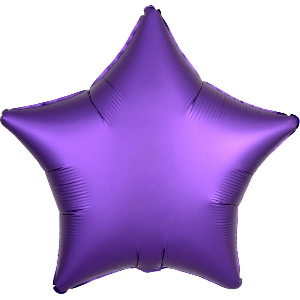 Star Foil Balloon Silk Lustre Purple 46cm - Confetti Party Store Balloons Limassol