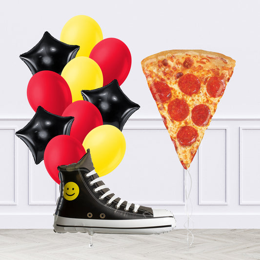 Pizza & Sneakers Inflated Balloon Package