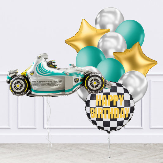 Race Car Birthday Inflated Balloon Package