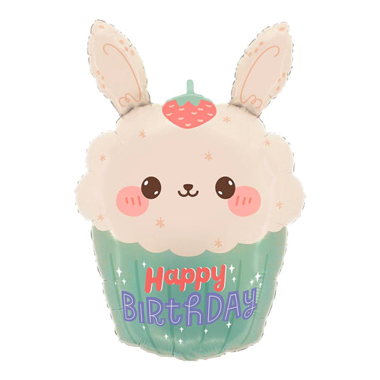 Bunny Cupcake Foil Balloon 61 cm - Confetti Party Store Balloons Limassol