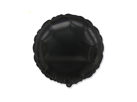 Круглый фольгированный шар черный 43см