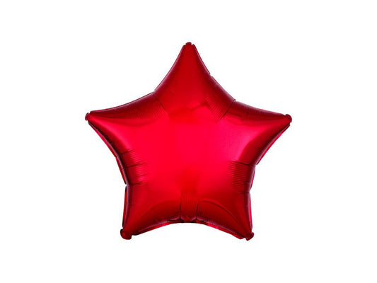 Star Foil Balloon Metallic Red 46cm - Confetti Party Store Balloons Limassol