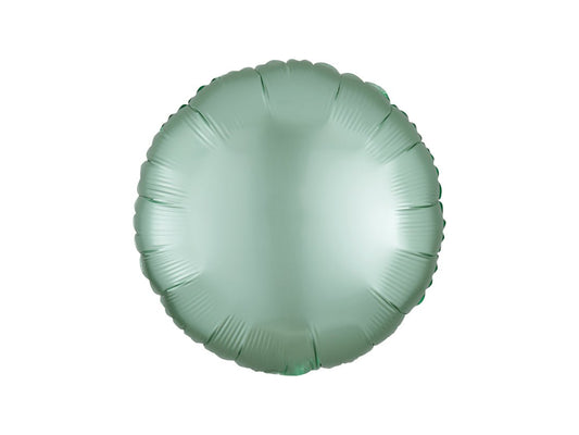 Круглый Фольгированный Шар Шелковый Блеск Мятно-Зеленый 43см