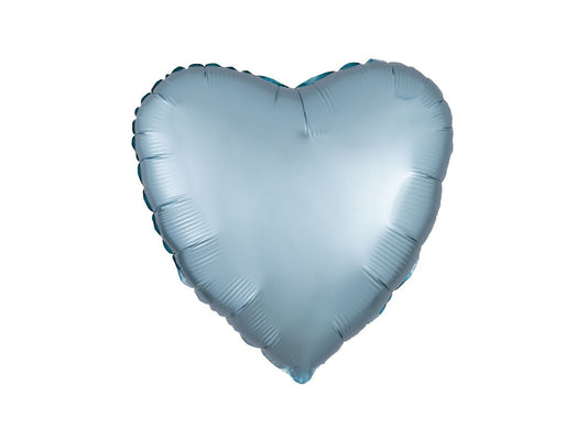 Heart Foil Balloon Silk Lustre Pastel Blue 43cm - Confetti Party Store Balloons Limassol