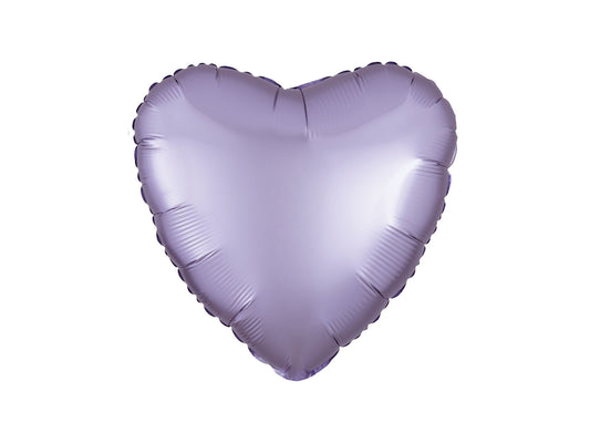 Heart Foil Balloon Silk Lustre Pastel Lilac 46cm - Confetti Party Store Balloons Limassol